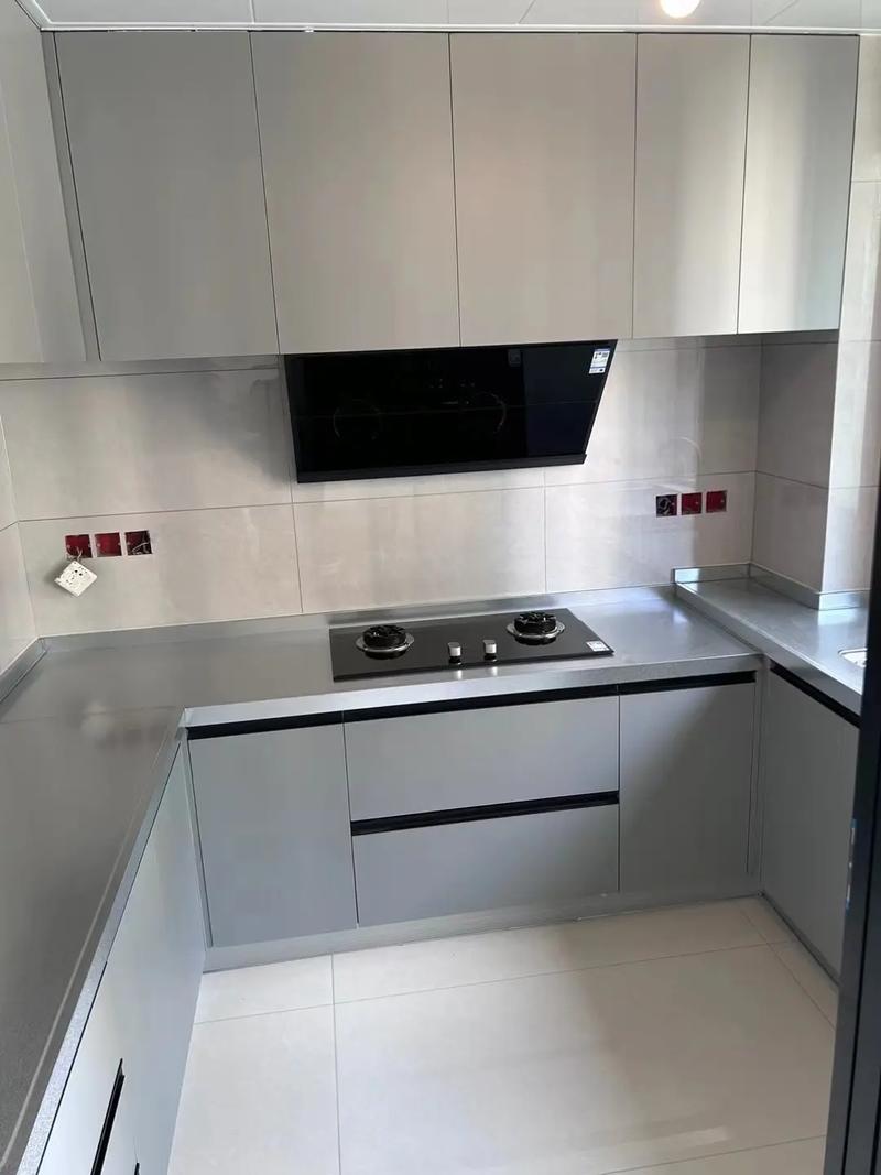 不锈钢整体橱柜.不锈钢橱柜抗划台面#不锈钢橱柜 #厨房橱柜